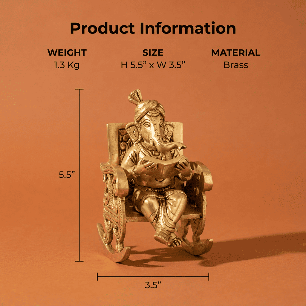 Ganesha on Rocking Chair - Small